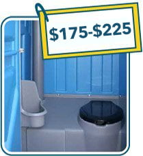 What is the typical rental price of a portable toilet?